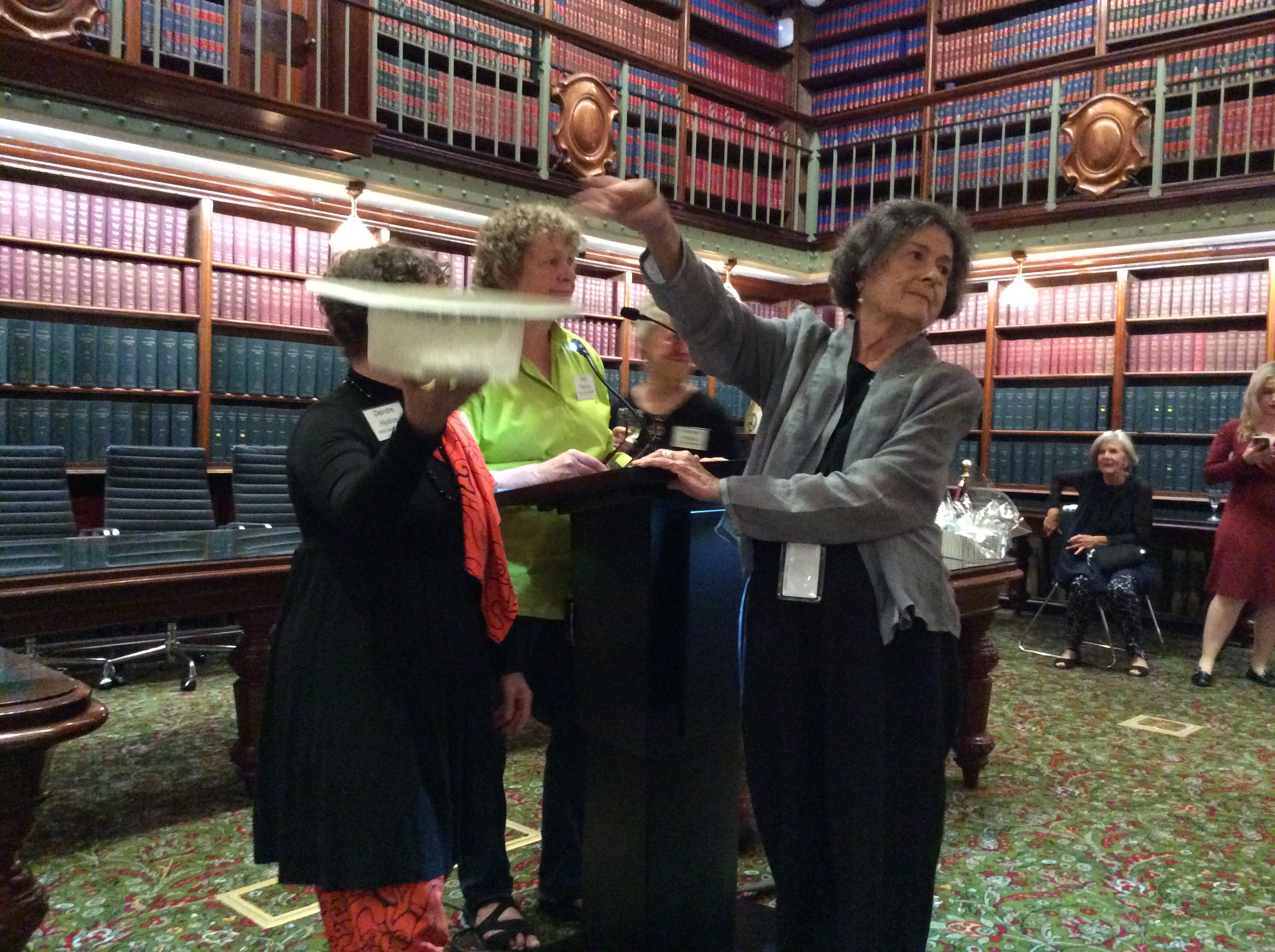 Ann drawing the raffle? - POSC launch NSW Parliament April 2018